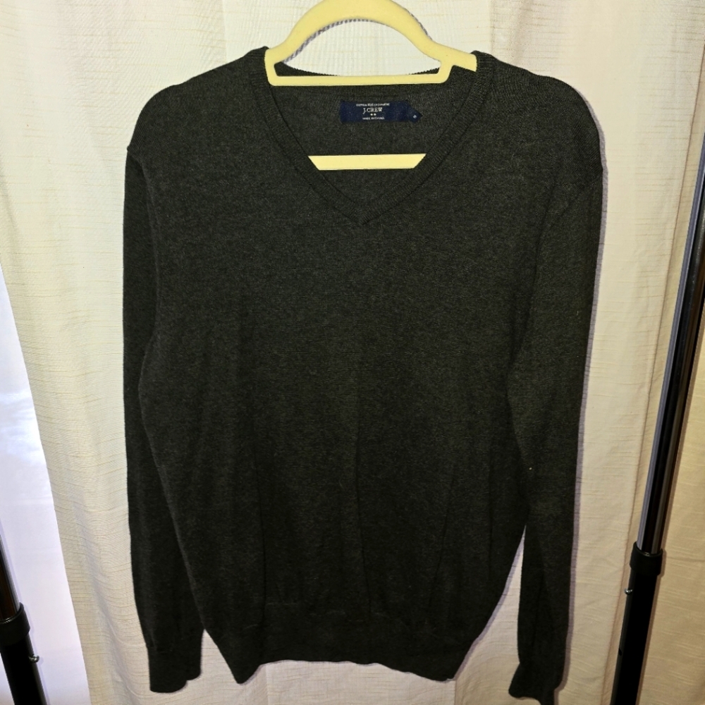 J. Crew Cotton with Cashmere V Neck Sweater